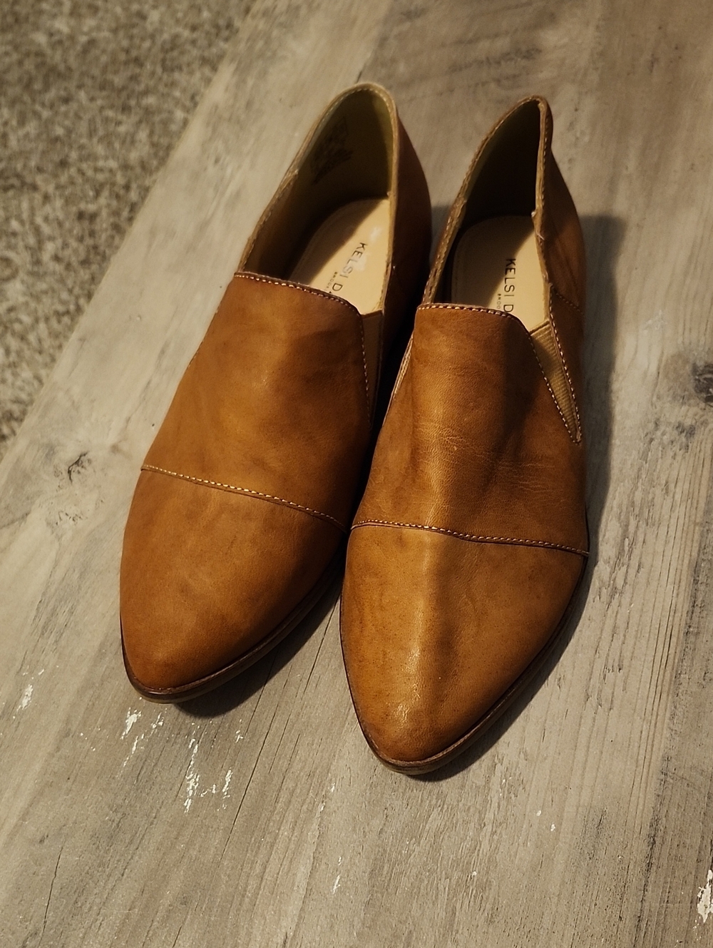 Kelsi Dagger Cognac Brown Slip-On Loafers